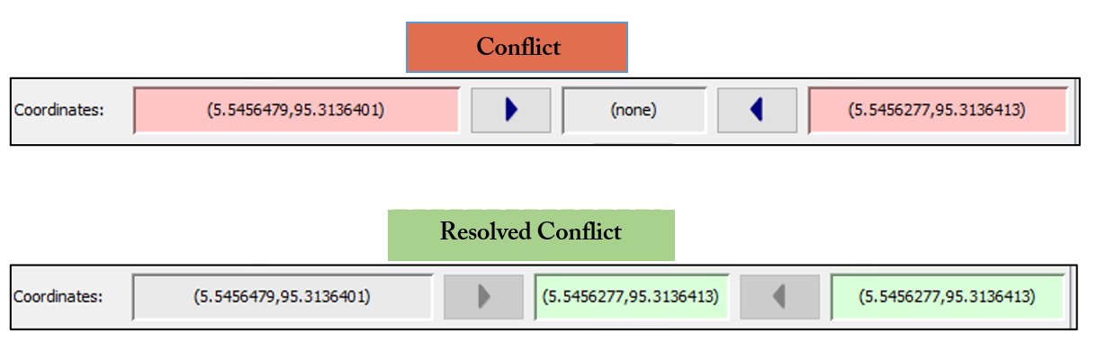 Diferencia de color entre el conflicto original y el conflicto resuelto