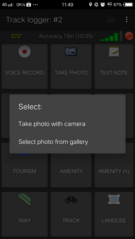 Puede elegir tomar las fotos directamente desde su cámara o seleccionarlas de la galería de su smartphone