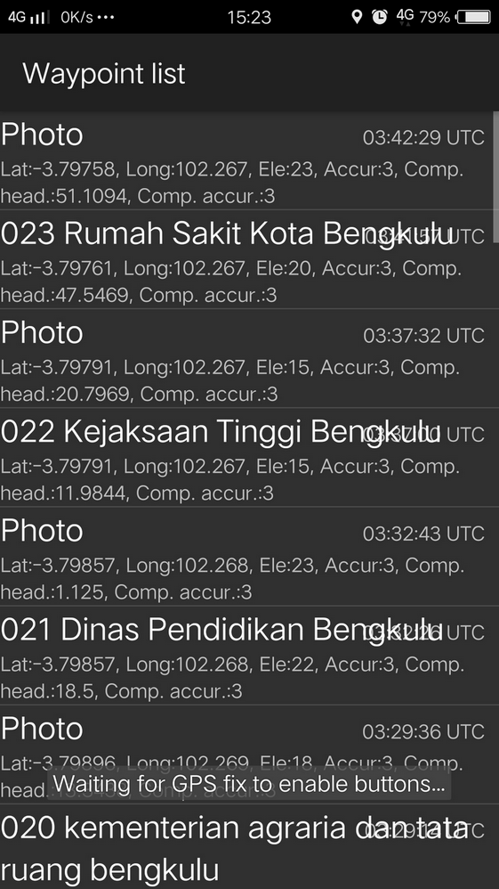 Lista de waypoints para ver la lista de objetos que has recogido
